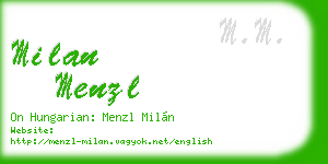 milan menzl business card